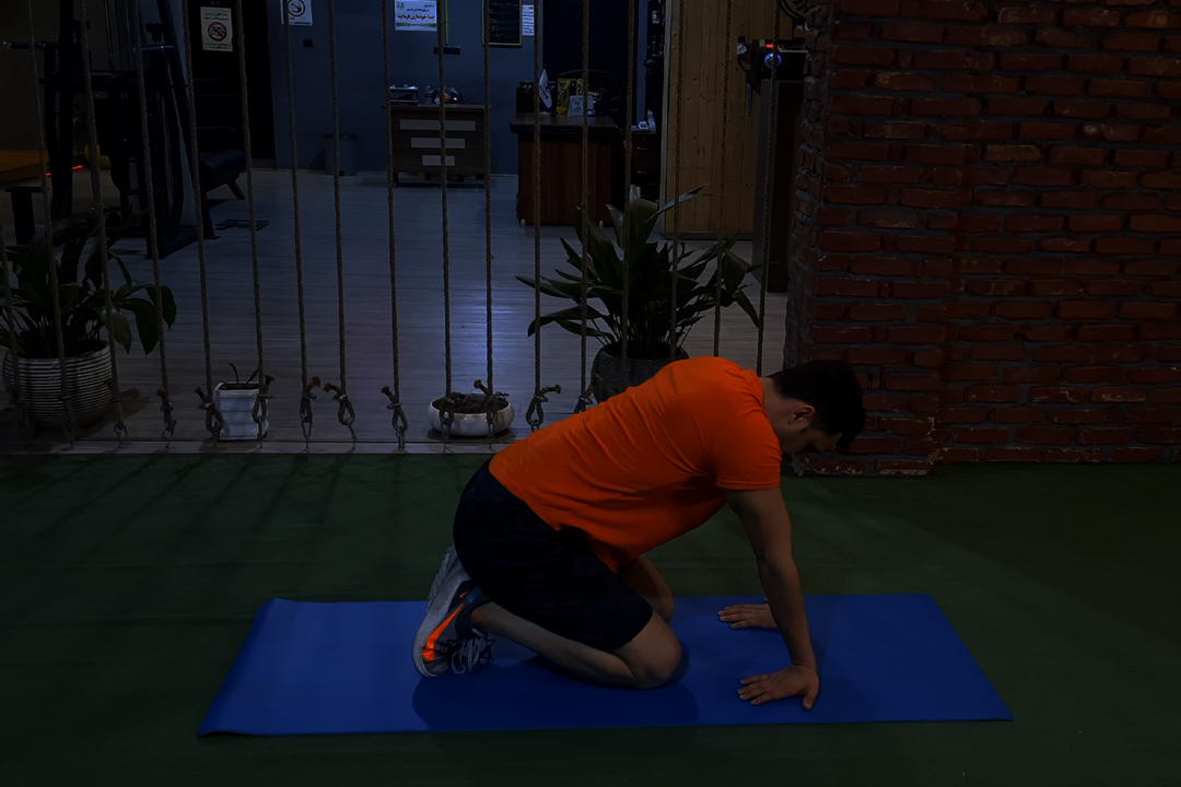 کشش جلو ساعد روی زانو نشسته